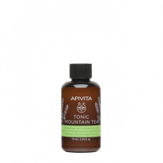 Apivita tonic mountain tea gel douche aux huiles essentielles 75ml