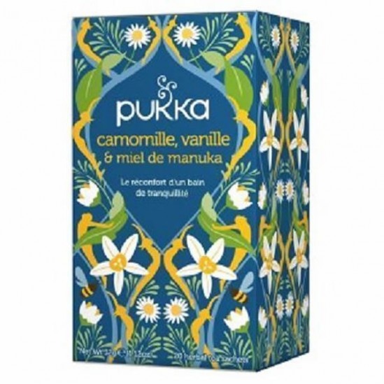 Pukka infusion de camomille, vanille et miel de manuka bio 20 sachets