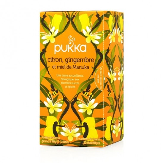 Pukka infusion citron, gingembre et miel de manuka bio 20 sachets