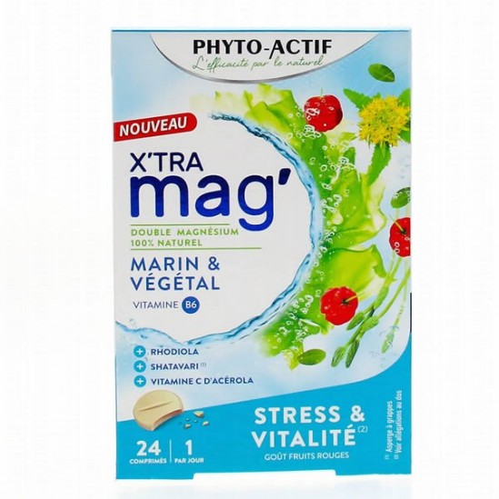 Phyto-actif x'tra mag stress & vitalité 24 comprimés