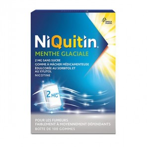 Niquitin menthe glaciale 2mg sans sucre 100 gommes