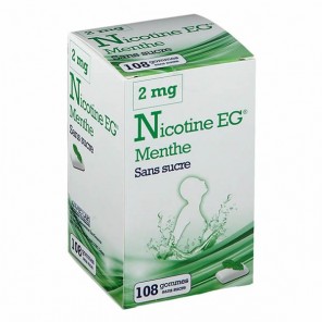 Nicotine EG 2mg menthe sans sucre 108 gommes