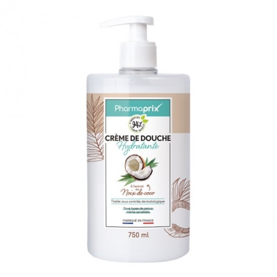 Pharmaprix crème de douche hydratante noix de coco 750ml