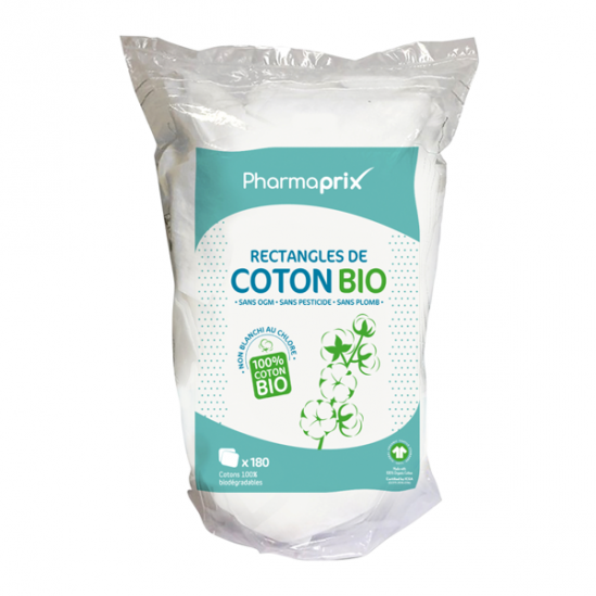 Pharmaprix rectangles de coton bio x180