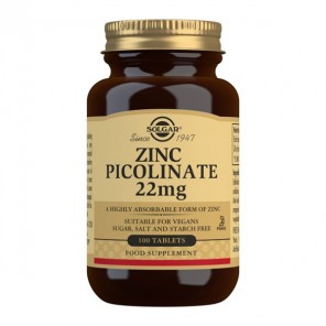 SOLGAR ZINC PICOLINATE 22MG