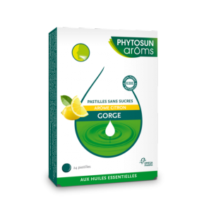 Phytosun arôms gorge pastilles sans sucre citron 24 pastilles