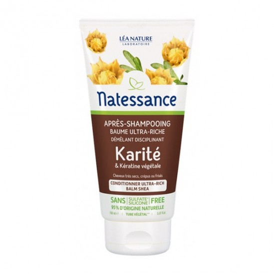 Natessance Après-Shampooing Baume Ultra-Riche Karité et Kératine Végétale 150 ml