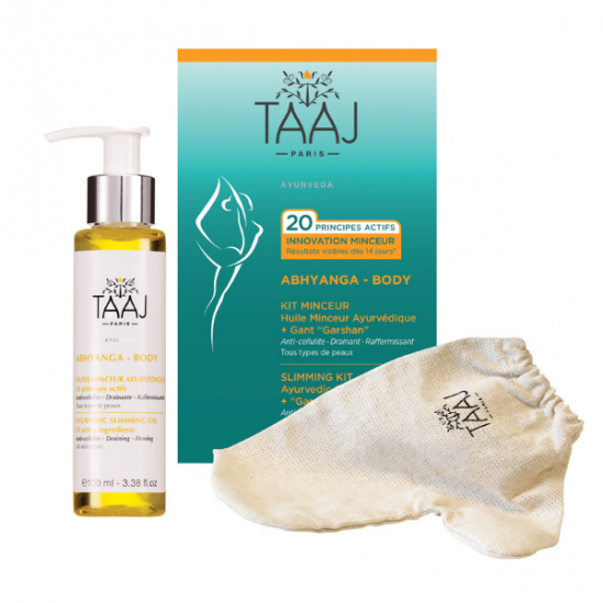 Taaj Abhyanga Kit Huile Minceur 100 ml + Gant Garshan