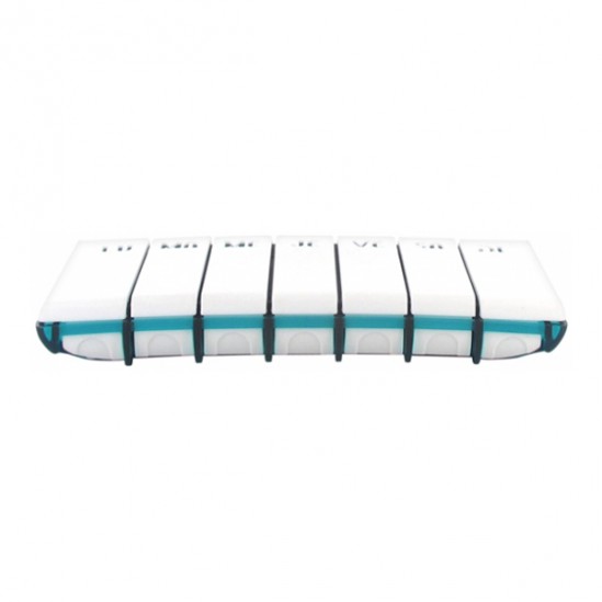 Pilbox tempo pilulier semainier turquoise