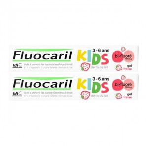 Fluocaril dentifrice kids gel fraise bi-fluoré 2x50ml