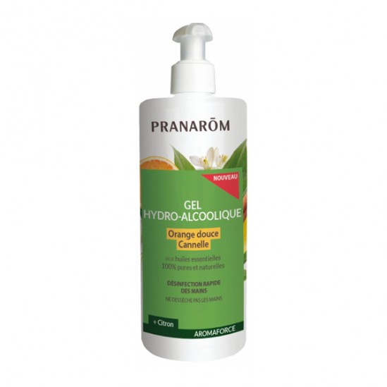 Pranarôm gel hydro-alcoolique orange douce cannelle 500ml