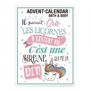 Tentation calendrier de l'avent cosmétiques licorne