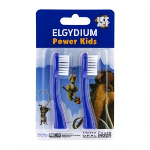 Elgydium power kids recharge 2 têtes pour brosse à dents electrique