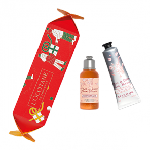 L'occitane cracker de noël soins corps fleurs de cerisier