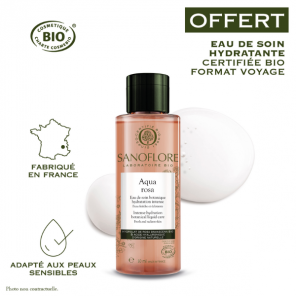 Sanoflore Coffret Noel 2021 certifié bio Rosa fresca Crème légère 40ml + mini Aqua rosa 50ml offerte