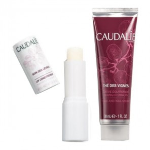 Caudalie coffret de Noël duo hiver lèvres & mains thé des vignes