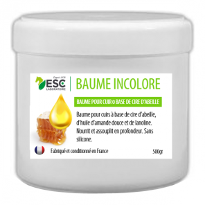 Esc laboratoire baume incolore pour cuir à base de cire d'abeille 500g