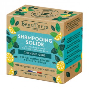 Beauterra shampooing solide cheveux gras 75g