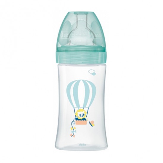 Dodie sensation+ biberon tétine plate débit moyen air 270ml