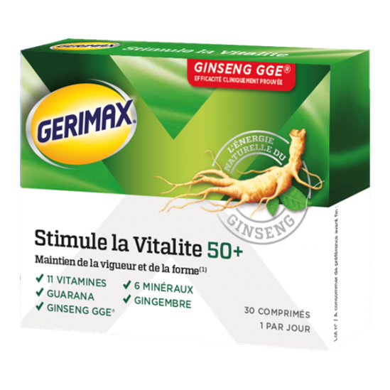 Gerimax stimule la vitalité 50+ 30 comprimés