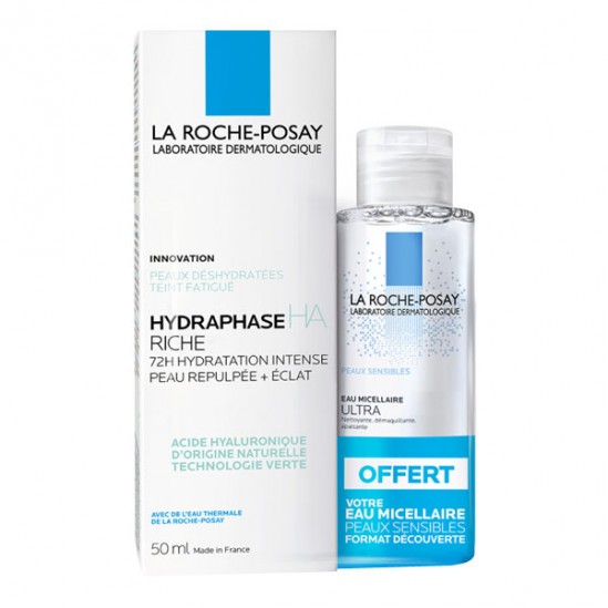 La roche-posay hydraphase HA intense riche + eau micellaire offerte