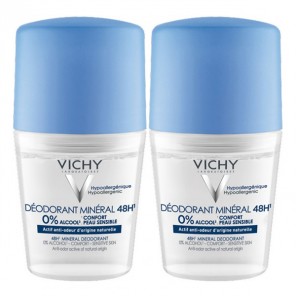 Vichy Déodorant Minéral Sans Sels Aluminium Roll-On Peaux Sensibles 50 ml