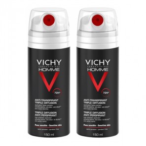 Vichy Homme Déodorant Anti-Transpirant Triple Diffusion Lot de 2x150ml