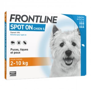 Frontline Spot-on Petit Chien de 2 à 10 kg 6 Pipettes