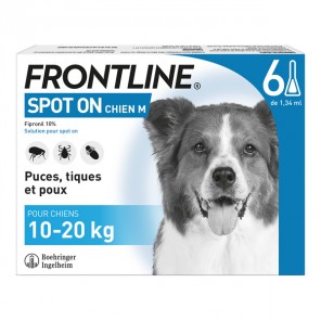 Frontline Chien Moyen de 10 à 20kg 6 Pipettes