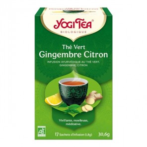 Yogi tea bio thé vert gingembre citron 17 sachets 30.6g