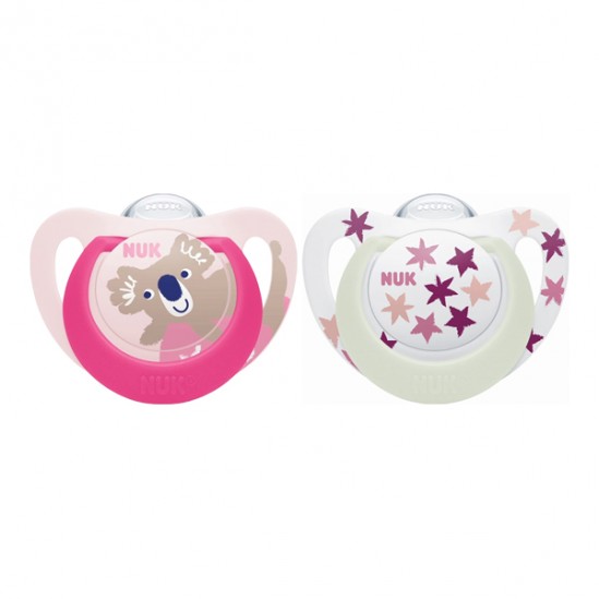 Nuk sucettes starlight fille 6-18m lot de 2