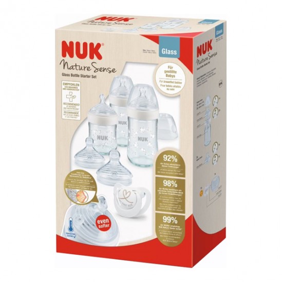 Nuk petit set bibérons nature sense tc en verre 6 pièces