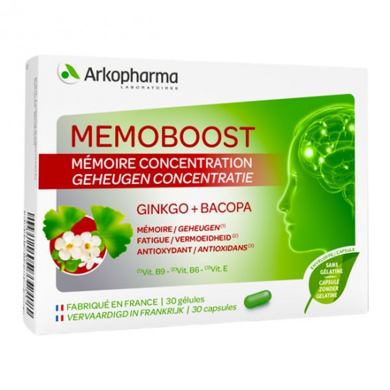 Arkopharma memoboost ginkgo + bacopa 30 gélules