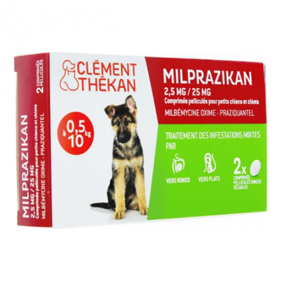 Clément thékan milprazikan 2,5mg/25mg petits chiens/chiots