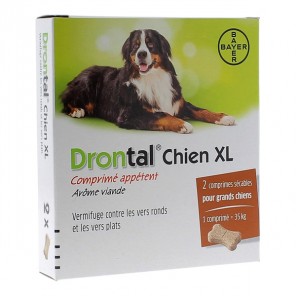 Vétoquinol drontal chien xl 2 comprimés