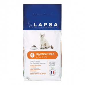 Lapsa chat adulte digestion facile riche en dinde onp  2kg en ligne au meilleur prix et et faites vous livrer à domicile en 48h