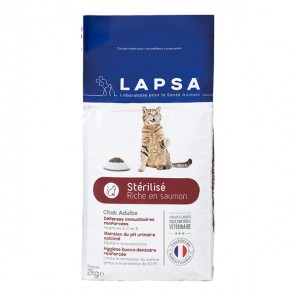 Lapsa chat adulte stérilisé riche en saumon 2kg