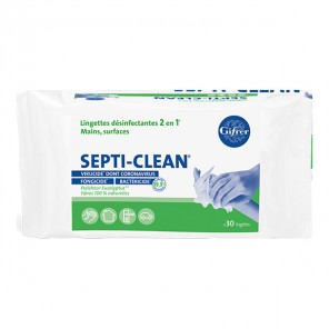 Gifrer septi-clean lingettes désinfectantes 2 en 1 - 30 pièces