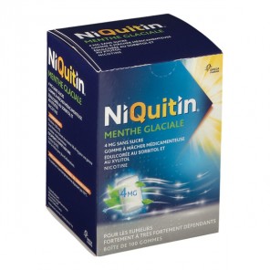 Niquitin menthe glaciale 4mg sans sucre 100 gommes à mâcher