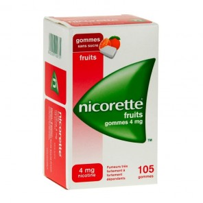 Nicorette Fruits 4Mg Sans Sucre 105 Gommes à Mâcher