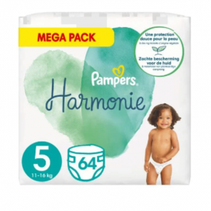 Pampers Harmonie 64 Couches Taille 5 ( 11 à 16kg  )