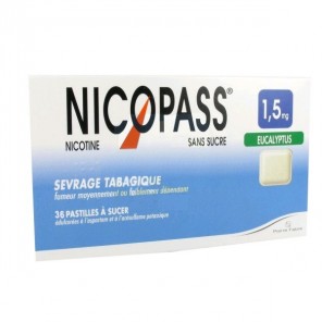 Nicopass 1.5Mg Sans Sucre Eucalyptus 36 Pastilles Édulcorées