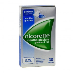 Nicorette Menthe Glaciale 2Mg Sans Sucre 30 Gommes à Mâcher