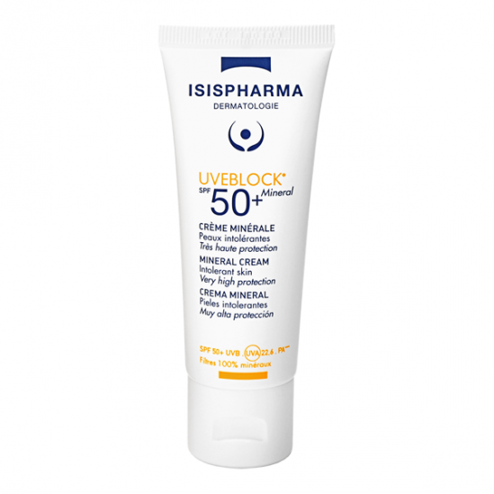 Isispharma uveblock crème minérale invisible spf50+ 40ml