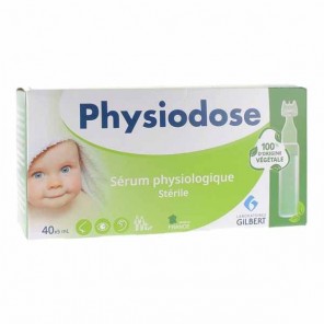 Gilbert physiodose sérum physiologique stérile 40 unidoses x5ml