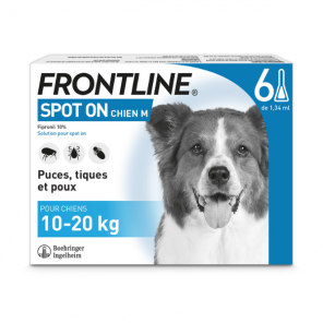 Frontline Spot-On Chien M 10 à 20 kg 4 Pipettes