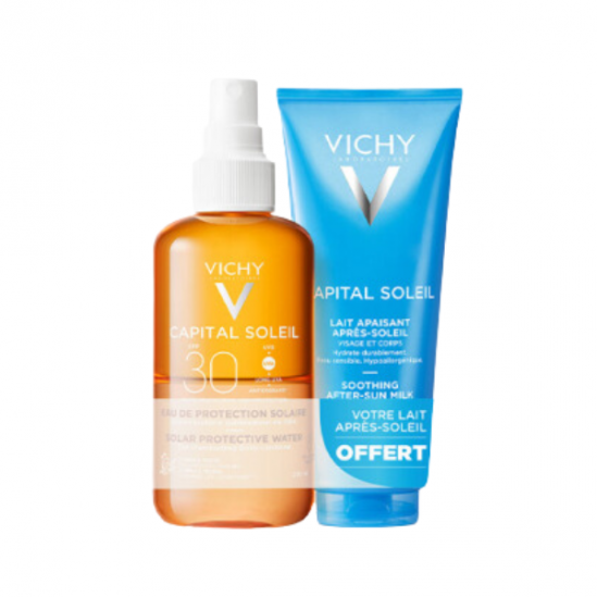 Vichy Capital Soleil Eau de Protection Solaire Hâle Sublimé SPF30+ 200ml + Lait Apaisant Après-Soleil 100ml Offert