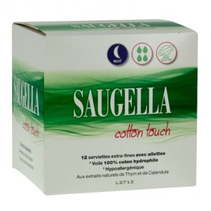 Saugella extra-fines nuit 12 serviettes